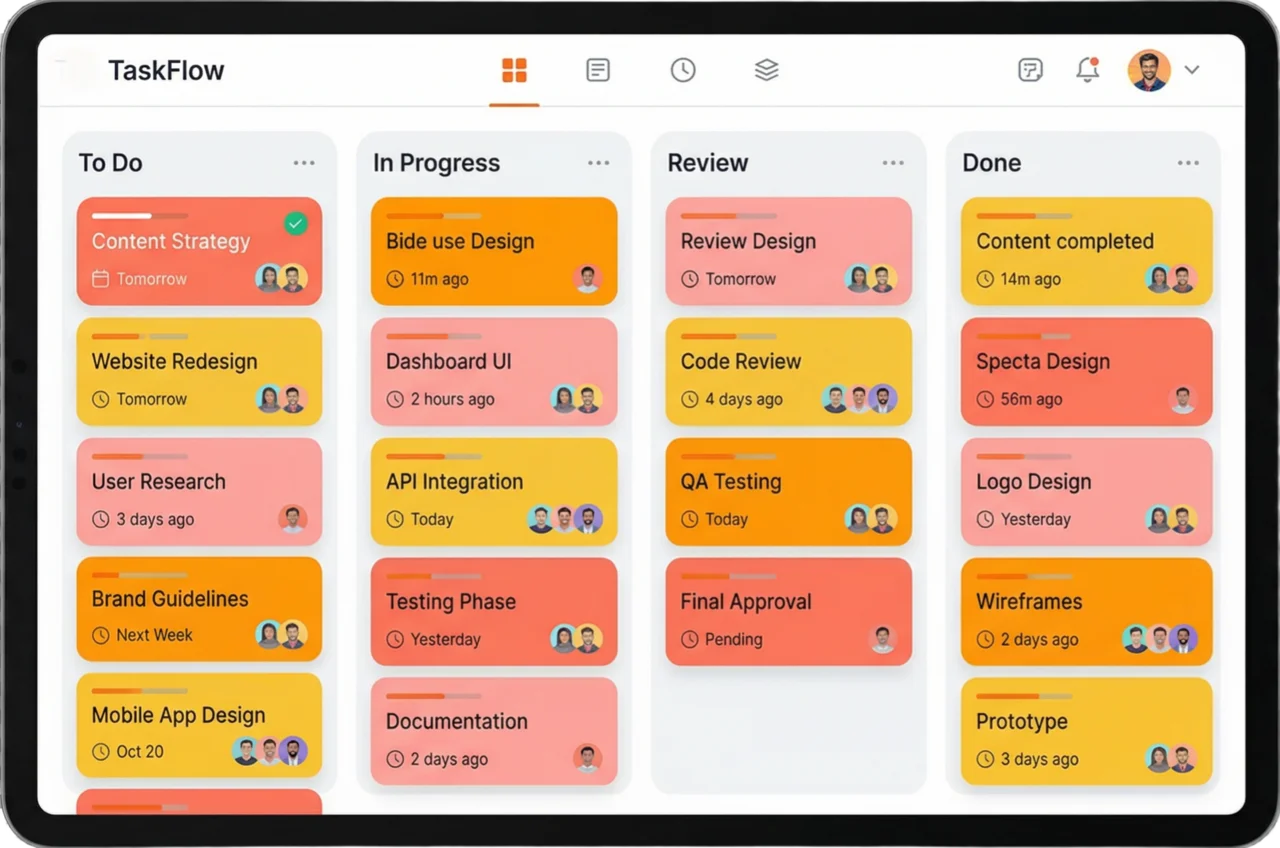 TaskFlow Kanban Board