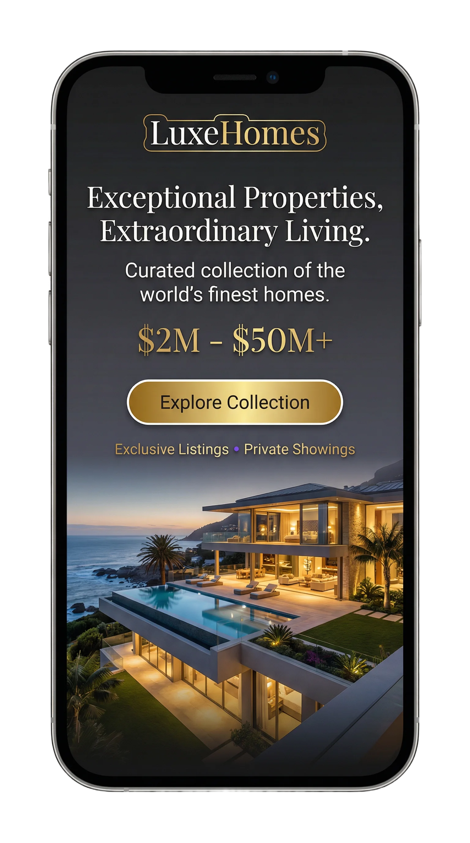 LuxeHomes landing page