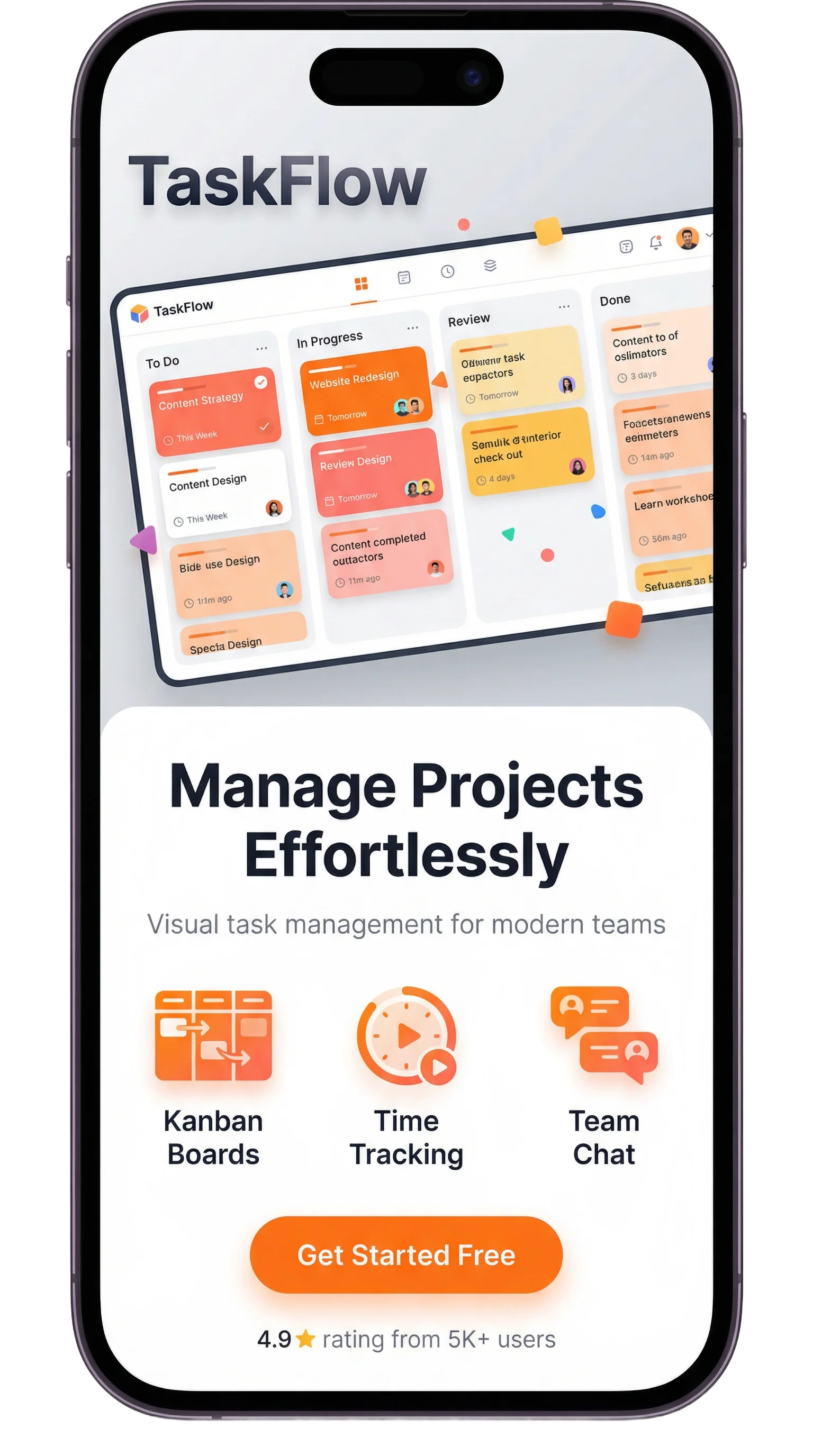 TaskFlow landing page